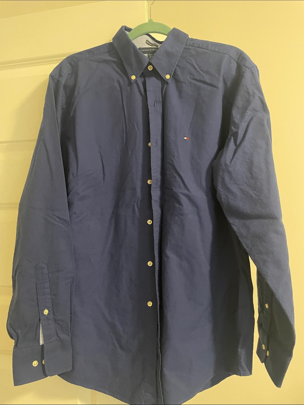 Tommy Hilfiger Men's Dark Blue Button-Down Dress Shirt